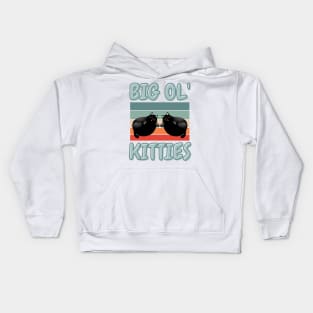 Funny Retro Big Ol' Kitties Cute Lazy Fat Cat Lover Kids Hoodie